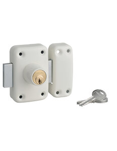 THIRARD - Verrou double entrée Apache pour porte d'entrée  cylindre 45mm  acier  3 clés  époxy blanc