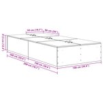 Cadre de lit de rangement vidaXL Gris Sonoma 100x200 cm