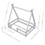 Lit cabane enfant NAKANA 120 x 180 bleu clair