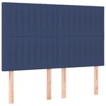 vidaXL Sommier à lattes de lit et matelas et LED Bleu 140x190 cm Tissu