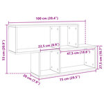 vidaXL Étagère murale gris béton 100x20x53 cm bois d'ingénierie