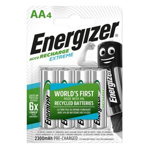 Pile rechargeable AA / HR6 Extreme - 2300 mAh - Lot de 4 accus (paquet 4 unités)