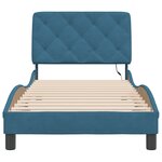 vidaXL Cadre de lit avec lumières LED bleu 90x200 cm velours