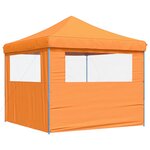 vidaXL Tente de réception pliable escamotable avec 2 parois latérales
