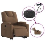 vidaXL Fauteuil inclinable électrique marron tissu