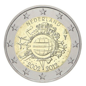 2 euros commémorative Pays-Bas 2012 - 10 ans de l'Euro.