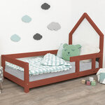 Lit cabane enfant POPPI 90 x 160 rouge brique 1