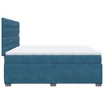 vidaXL Sommier à lattes de lit et matelas Bleu 200x200 cm velours