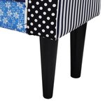 vidaXL Banc Design avec patchwork Bleu et blanc