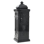 Boîte aux lettres à pilier aluminium vintage antirouille noir 02_0041554