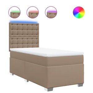 vidaXL Sommier à lattes de lit avec matelas Cappuccino 80x200 cm