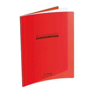 Cahier Polypro 17 x 22 Séyès 70g 96 Pages Rouge CONQUÉRANT
