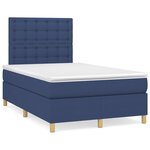vidaXL Sommier à lattes de lit avec matelas bleu 120x190 cm tissu