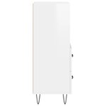 vidaXL Buffet Blanc brillant 34 5x34x90 cm Bois d'ingénierie