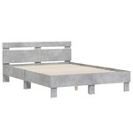 vidaXL Cadre de lit avec tête de lit gris béton 135x190 cm