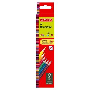 Crayons de couleur triangulaures étui carton de 6 HERLITZ