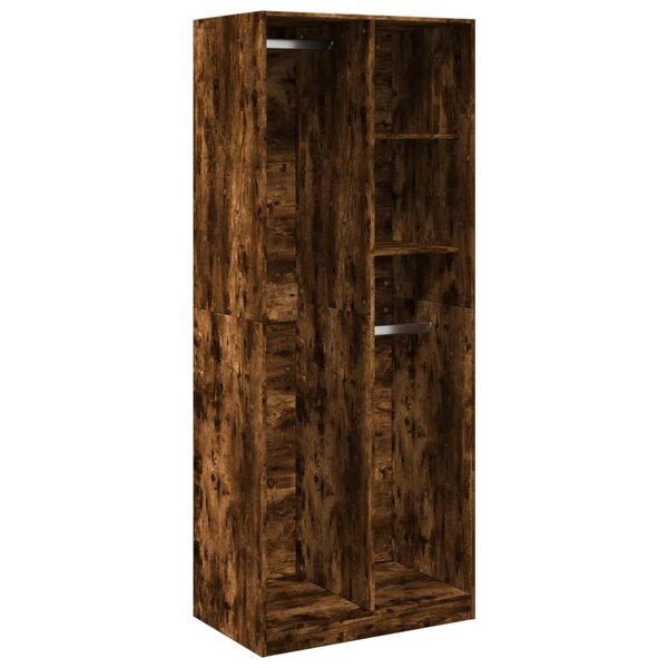 vidaXL Garde-robe chêne fumé 80x50x200 cm bois d'ingénierie