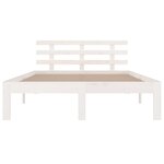 vidaXL Cadre de lit Blanc Bois massif 135x190 cm Double