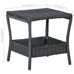 vidaXL Table de jardin Gris foncé 45x45x46 5 cm Résine tressée