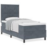 Lit Box Spring vidaXL avec Matelas Gris Foncé Velours Simple