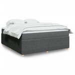 vidaXL Sommier à lattes de lit avec matelas Gris foncé 180x200cm Tissu
