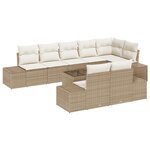vidaXL Ensemble de canapés de jardin 9 pièces avec coussins en rattan poly brun
