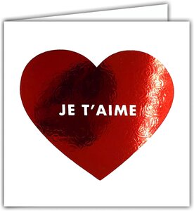 Carte Je t'aime Saint Valentin 14 février Amour I Love you + Enveloppe 15x15cm