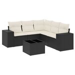vidaXL Salon de jardin 6 Pièces avec coussins noir résine tressée