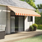 vidaXL Tissu de remplacement de cantonnière d’auvent jaune orange 4 m