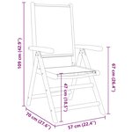 vidaXL Chaises de jardin lot de 2 beige bois d'acacia massif et tissu
