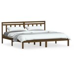 vidaXL Cadre de lit Marron miel Bois de pin massif 200x200 cm