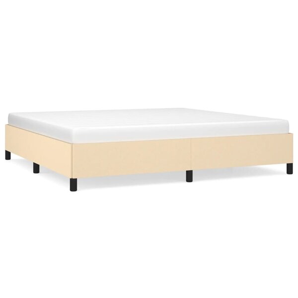 vidaXL Cadre de lit Crème 200 x 200 cm Tissu