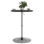 vidaXL Table de bar noir 50x50x90 cm bois d'ingénierie et acier chromé
