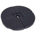 Lot de 4 poids de lestage pour parasols déportés dim. totales 48L x 48l x 8H cm polyéthylène haute densité noir