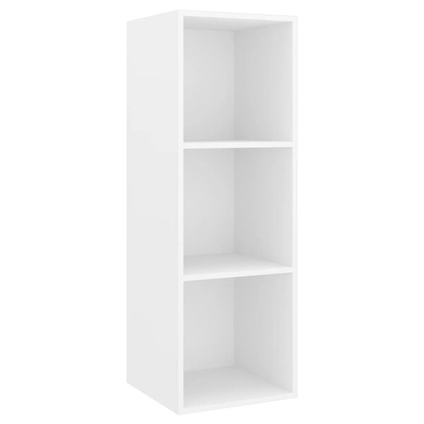 vidaXL Meuble TV mural Blanc 37x37x107 cm Bois d’ingénierie