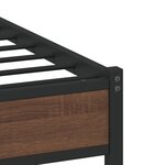 vidaXL Cadre de lit en métal avec tête de lit chêne marron 90x190 cm
