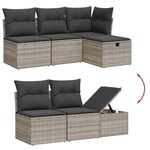 vidaXL Salon de jardin 6 Pièces avec coussins gris clair résine tressée