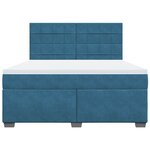 vidaXL Sommier à lattes de lit et matelas bleu 180x200 cm velours