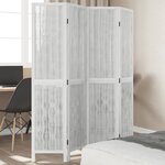 vidaXL Cloison de séparation 4 panneaux blanc bois de paulownia massif