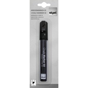 Marqueur craie liquide pte biseautée 1-5mm noir sigel