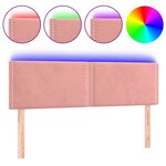 vidaXL Tête de lit à LED Rose 144x5x78/88 cm Velours