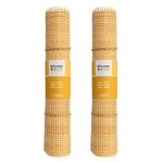 2 rouleaux de cannage en rotin - mailles fines carrées 30 x 50 cm