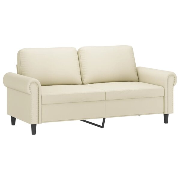 vidaXL Canapé à 2 places Crème 140 cm Similicuir