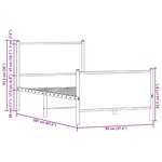 vidaXL Cadre de lit en métal sans matelas chêne fumé 90x200 cm