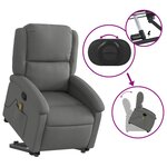 vidaXL Fauteuil de massage inclinable Gris foncé Tissu