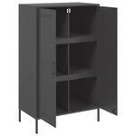 vidaXL Buffet haut noir 68x39x113 cm acier
