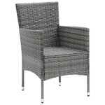 vidaXL Mobilier à dîner de jardin et coussins 5Pièces Résine tressée Gris