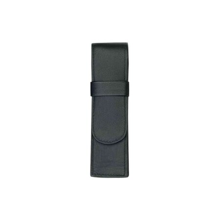 Alassio Etui pour stylo, pour 2 stylos, noir, cuir véritable 150x20mm