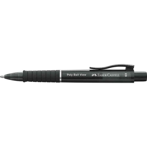 Stylo à bille rétractable poly ball view  noir faber-castell