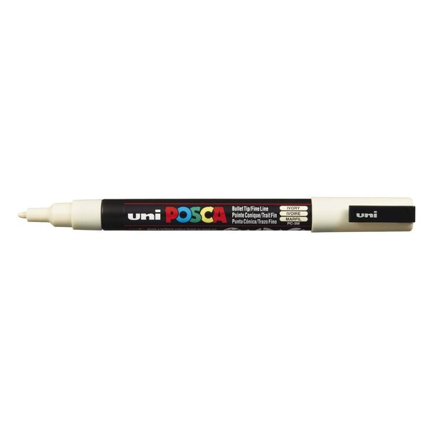 Marqueur Pointe conique fine POSCA PC3M 0,9 - 1,3mm Ivoire x 12 POSCA